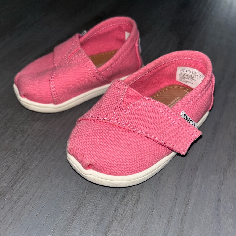 Toms Pink Canvas Slip-On Shoes Casual Comfort